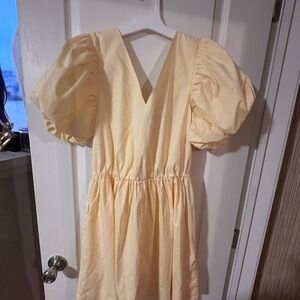 Express Cream Puff Sleeve Kids Dress